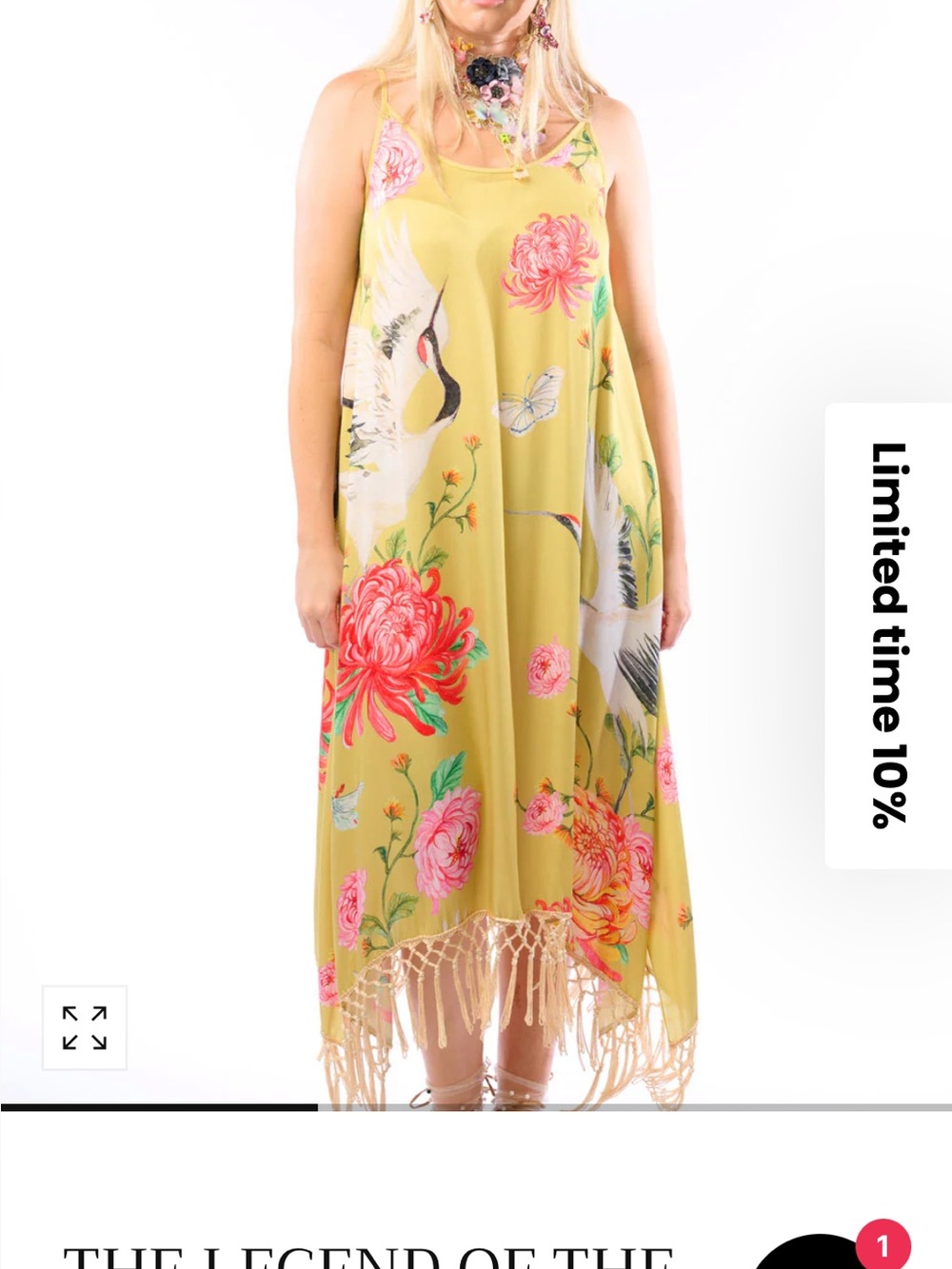 NWT Atatta Silent Journey Mustard Legend of the Crane Dress